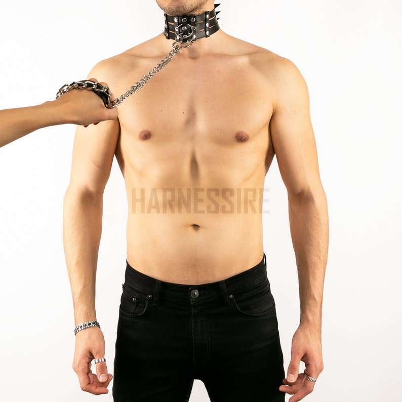 Collar BDSM con correa de cadena audaz / collar sumiso Etsy México