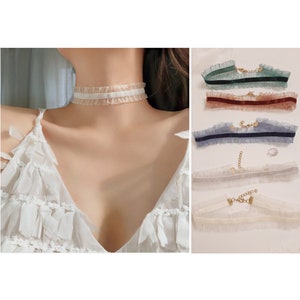 14 colors Velvet lace ribbon choker handmade necklace lace bracelet custom jewelry set sexy women's collar