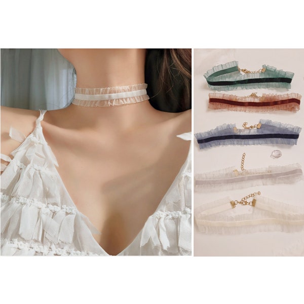 14 colors Velvet lace ribbon choker handmade necklace lace bracelet custom jewelry set sexy women's collar