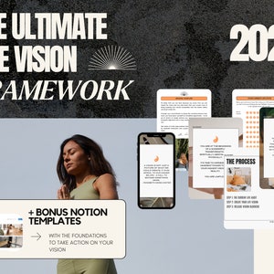 Ultimate Life Vision Workbook  | 2024 Dream Life | Manifestation Law of Attraction | Affirmations | Journal | Planner | Create Manifest PDF