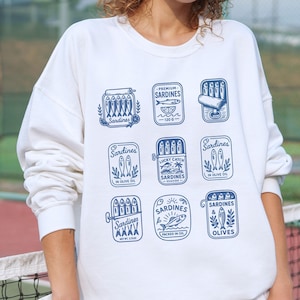 Sardine Can Sweatshirt, Nantucket Crewneck, Nautical Jumper, Coquette Sweater, Massachusetts Lobster Sweatshirt, Fisherman Aesthetic