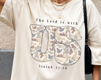 Christian T-shirt: Camo Letters Hoodie, Praise Sweatshirt, Jesus Long Sleeve Comfort Color Tee, Adult Unisex