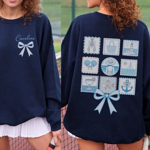 Custom Nantucket Garden Crewneck, Nautical Jumper, Coquette Coastal Sweater, Massachusetts Lobster Sweatshirt, Grandmillennial Aesthetic