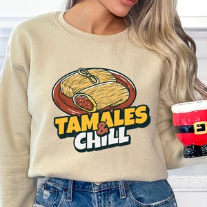Tamale Social Club Crewneck - Funny Latina Chismosa Sweater - Christmas Mexican Food Fashion - Spanglish - Hispanic Santa - Mexicana