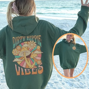 Hippie hoodie, Dirty hippie, Yoga hoodie, Mushroom hoodie, Retro sweatshirt, y2k clothes, y2k clothing, trendy hoodies