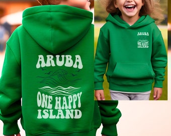 YOUTH - Aruba One Happy Island Hoodie | Aruba Beach Sweatshirt | Matching Family Cruise Shirt | Cousin Crew | Kid Clothes | Birthday Cruise