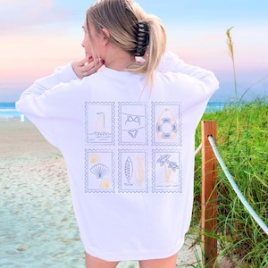 Post Stamp Sweatshirt, Nautical Jumper, Nantucket Crewneck, Fisherman Aesthetic, Anchor Pullover, Coastal Sweater, Massachusetts Shirt