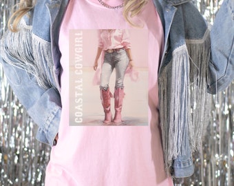 Coastal Cowgirl Shirt | Comfort Colors | Pink Bach Wild West Bach Theme | On Cloud 9 T Shirt | Matching Bachelorette Tees for Bridesmaid