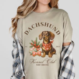 Dachshund Social Club Shirt, Comfort Colors Retro Candy Cane Shirt, Vintage Style Dog Christmas tshirt, North Pole Christmas t-shirt