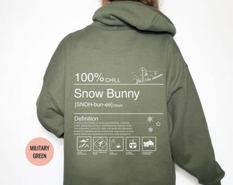 Custom Ski Hoodie Hoodie: Viral TikTok Trend, Snow Bunny Sweatshirt, Social Media Gifts, Adult Unisex Sizing, Winter Sport