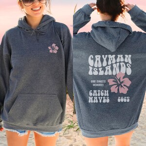 Custom Cayman Islands hoodie, Custom beach hoodies, Personalized sweatshirt, VSCO Girl, Hibiscus Oversized hoodie, Coconut Girl Aesthetic