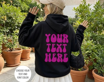 Custom Design Unisex Hoodie: Bubble Letters, Personalized Front or Back
