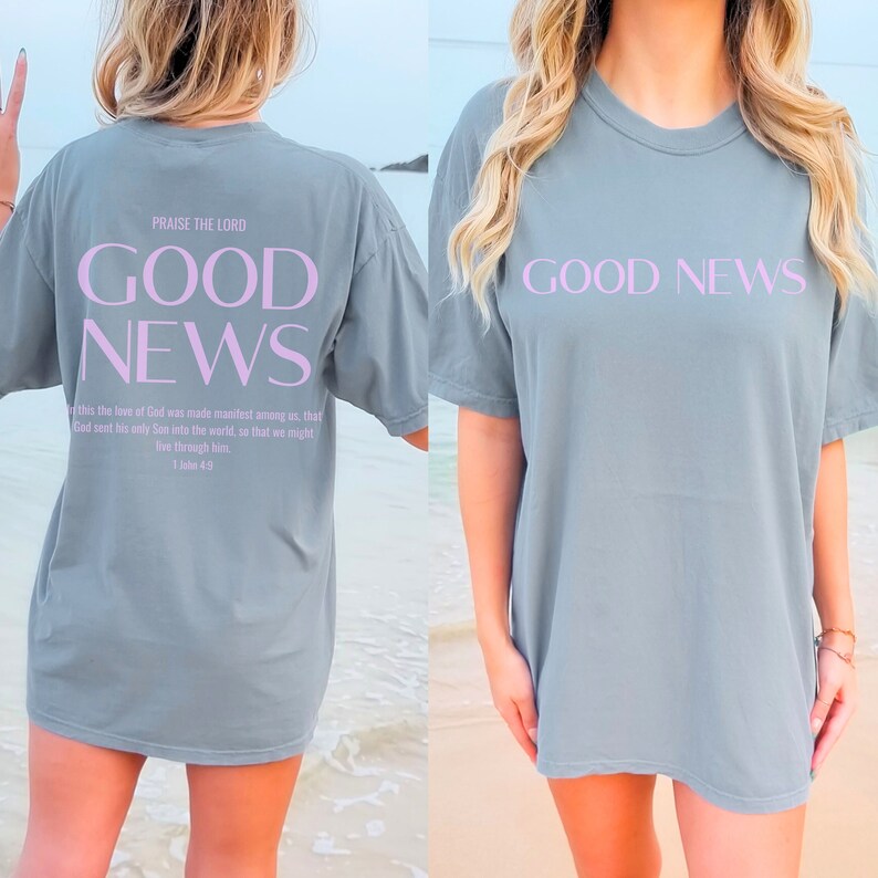 Good News Shirt Comfort Colors Christian Tees for Her Aesthetic