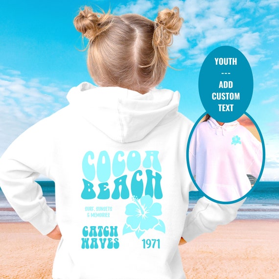 YOUTH Cocoa Beach Surf Hoodie, Child Beachy Hoodies, Trendy Ocean Beach  Hoodies, Preppy Sweatshirt, Siesta Beach Hoodie, Y2k Hoody 