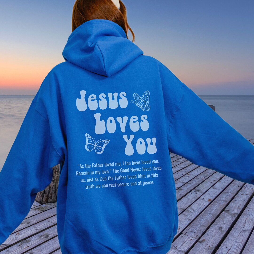 Groovy Jesus Loves You Hoodie Faith Over Fear Hoodies Retro Etsy