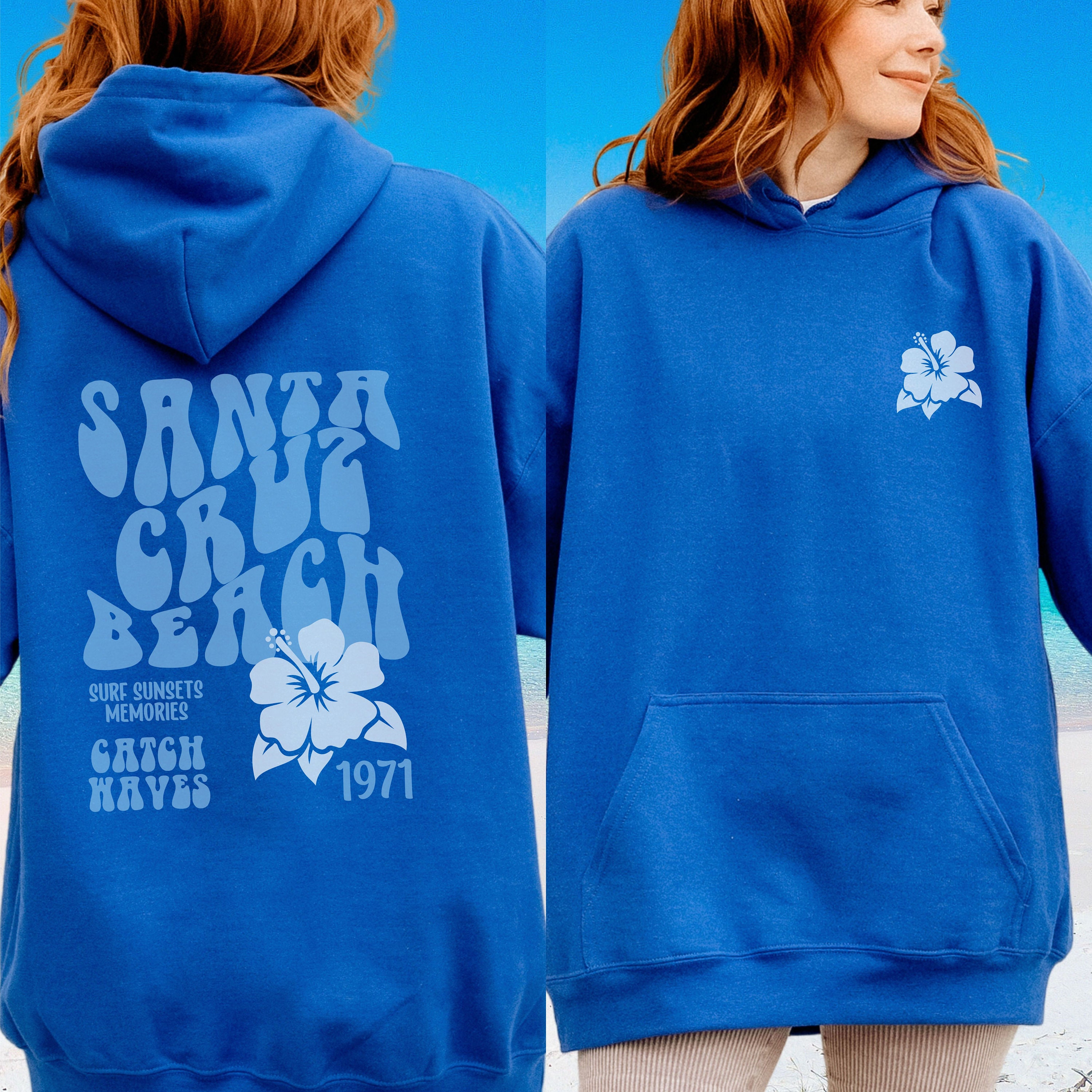 Santa Cruz Beach Hoodie Trendy California Sweatshirt Coastal Birthday Cruise Gifts Coconut Girl Aesthetic Preppy Hoodie Surfer Clothes Etsy