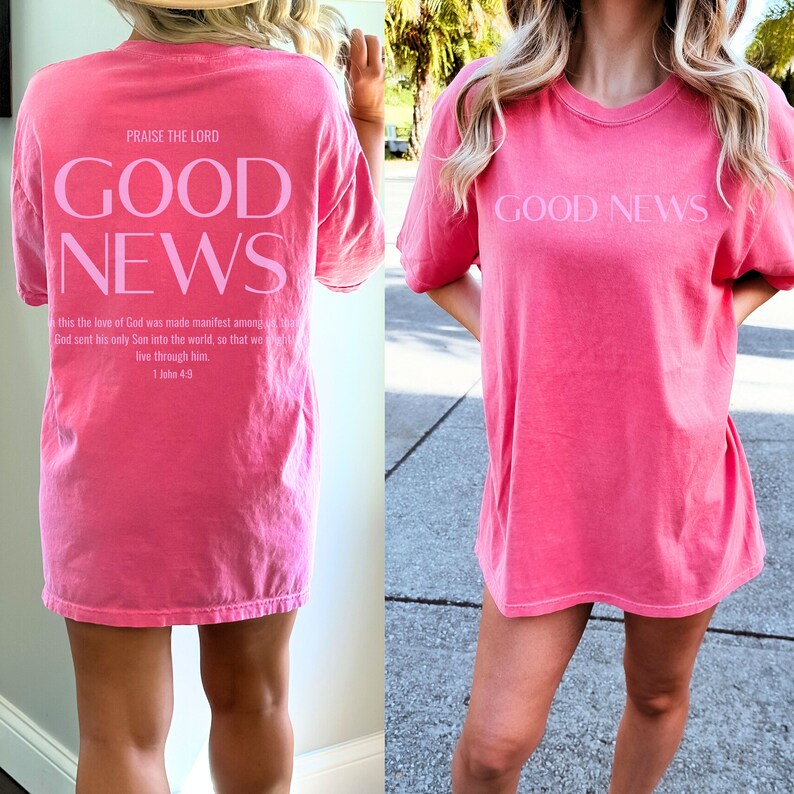 Good News Shirt Comfort Colors Christian Tees for Her Aesthetic