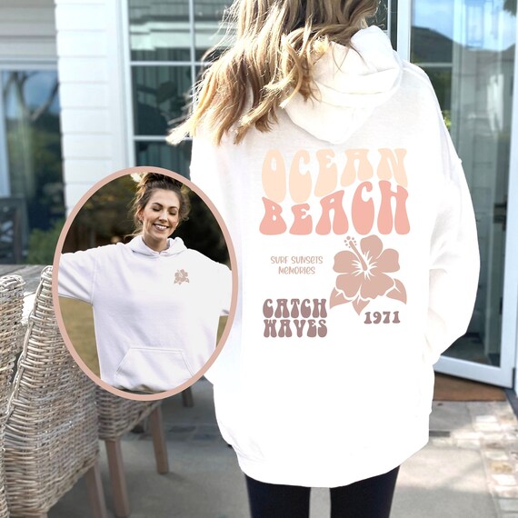 Ocean Beach Hoodie: Florida Surf, Y2K Trendy Sweatshirt