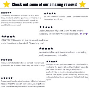 May include: A collection of positive customer reviews for a clothing shop. The reviews highlight the quality, comfort, and fast shipping of the products.  The reviews also mention the excellent customer service provided by the shop.