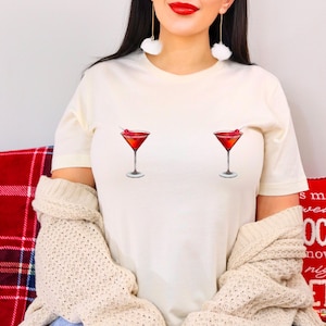 Raspberry Martini Nips Top Women&#39;s Baby Tee Martini Tshirt Funny Bachelorette Party Tini Shirts for Girl&#39;s Team Shirts Comfort Colors