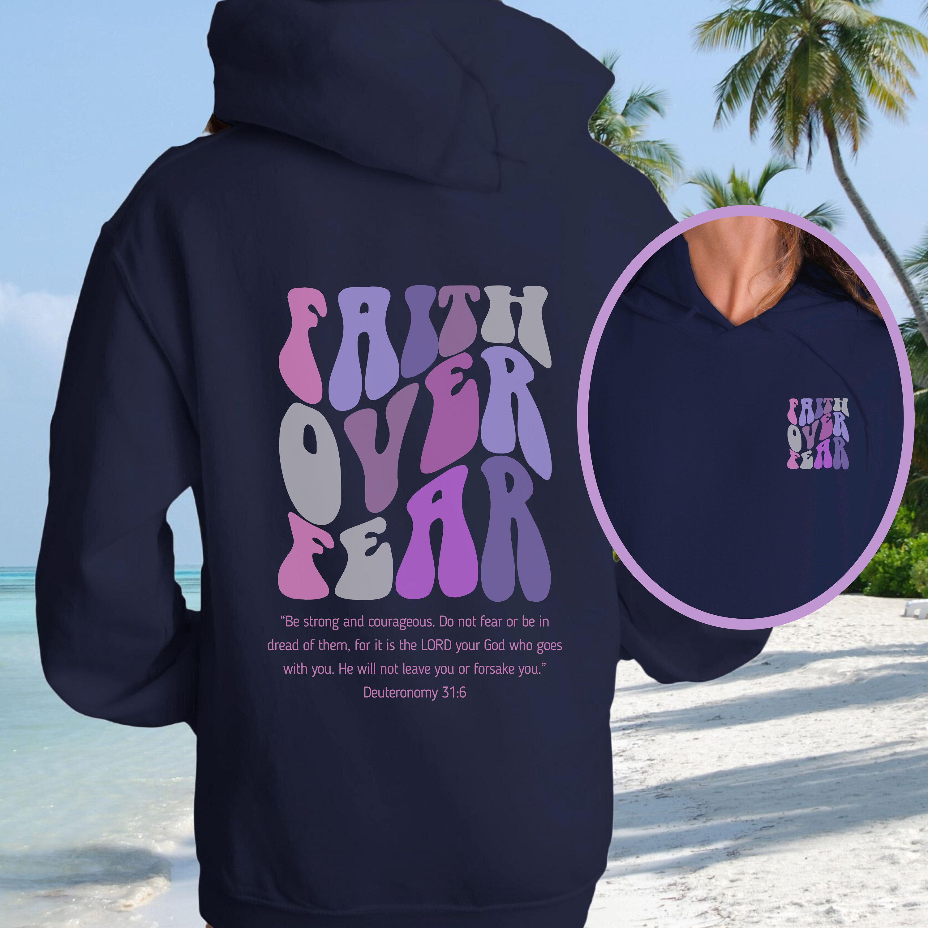 Faith Over Fear Hoodie (front And Back) Jesus Is King Hoodie Designed ...