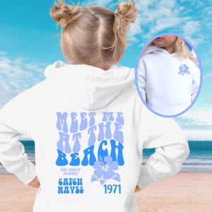 YOUTH - Custom Hoodie, Surf hoodie, Meet me at the beach hoodie, Personalized Coastal Sweatshirts, Preppy Sweatshirt, Children Y2K Clothing
