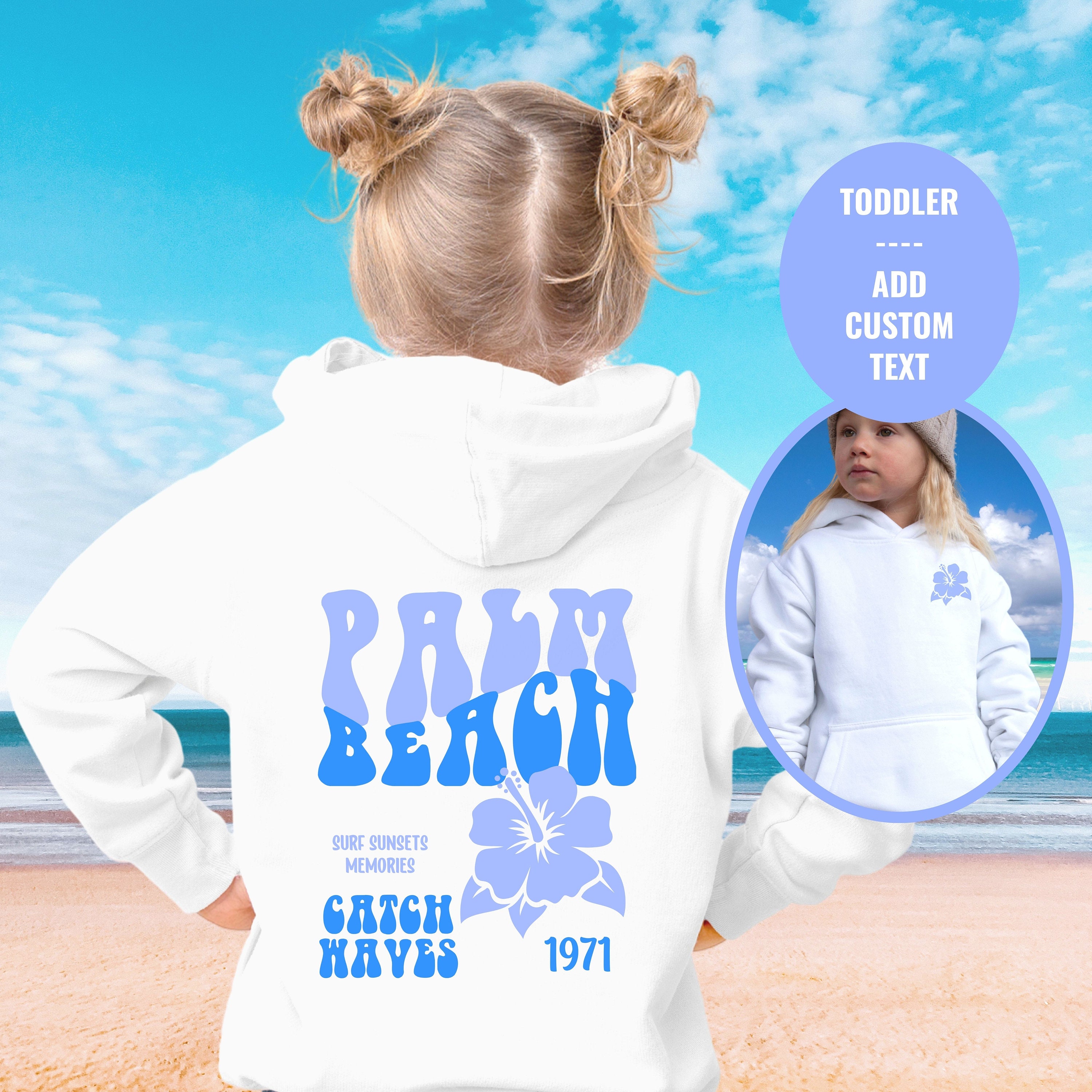 Pink Palm Puff Hoodie Kids