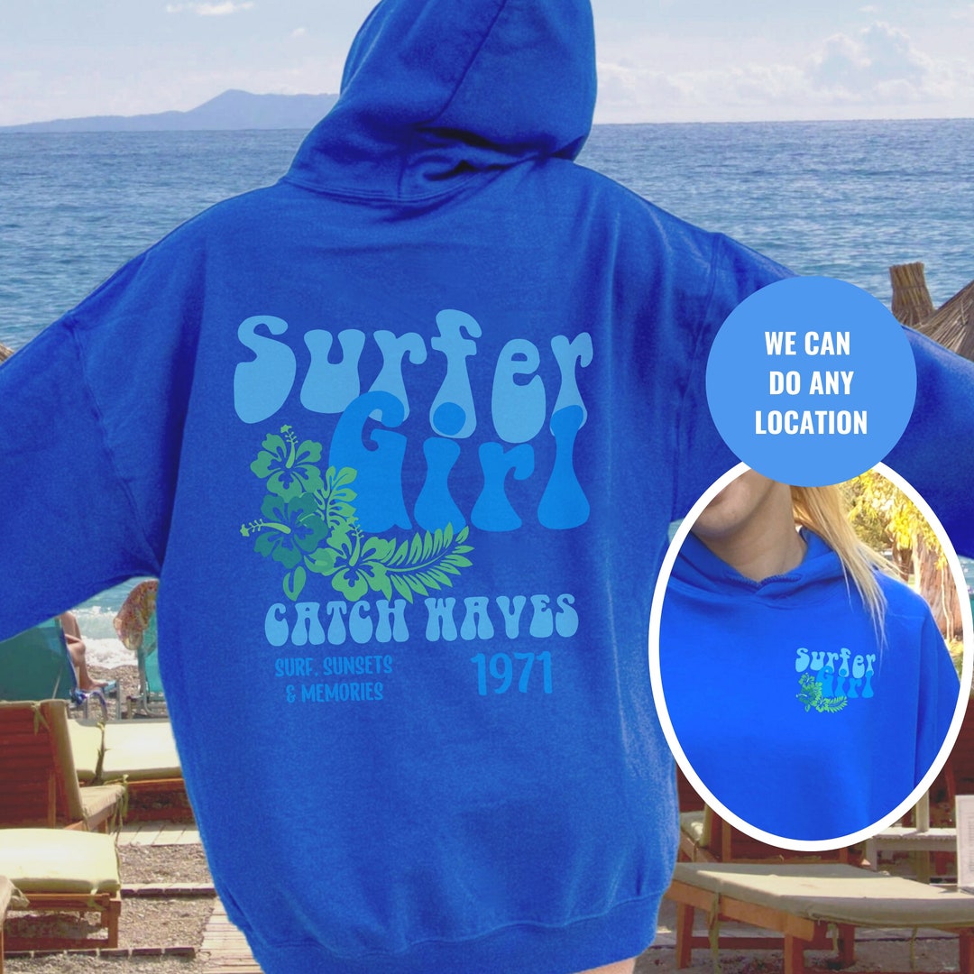 Surfer Girl Hoodie, Matching Honeymoon Hoodie, Bestie Hoodies, Hawaiian Surfing Hoodie, Trendy