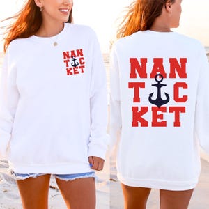 Nantucket Crewneck, Fisherman Aesthetic, Massachusetts Shirt, Coast Beachy Sweatshirt, Nautical Jumper, Anchor Pullover, Coastal Sweater