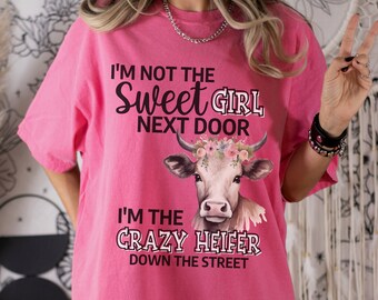 Funny Cow T-Shirt: Vintage Farm Animal Graphic Tee, Dairy Cow Top, Comfort Colors Shirt