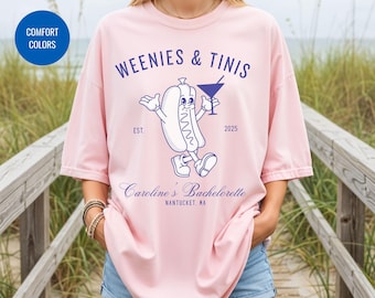 Hot Dog Shirt - Cocktail Comfort Color T Shirt - Weenies & Tinis Matching Bachelorette Party - Trendy Y2K Gift - Extra Dirty Martini