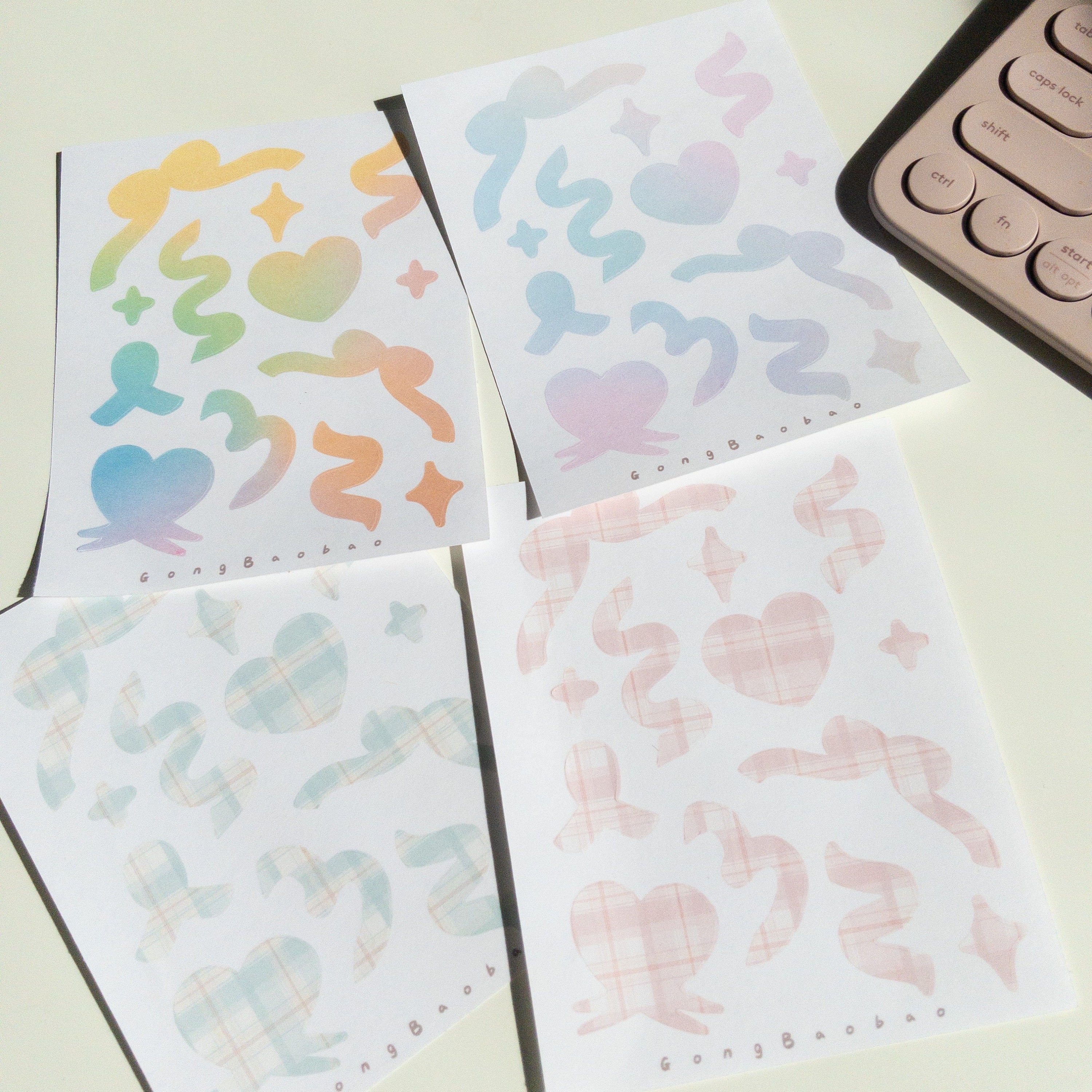 authentic stickerconfetti ribbon sticker sheetskorean idol etsy