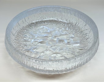 Cuenco de cristal de hielo vintage "Lunaria" Iittala de Tapio Wirkkala años 70