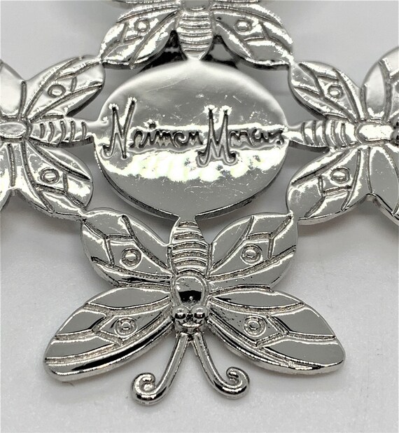 Vintage Neiman Marcus Silvertone Butterfly Scarf … - image 6