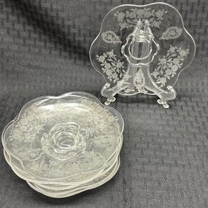 Vintage Duncan Miller Saucers in the Remembrance Pattern