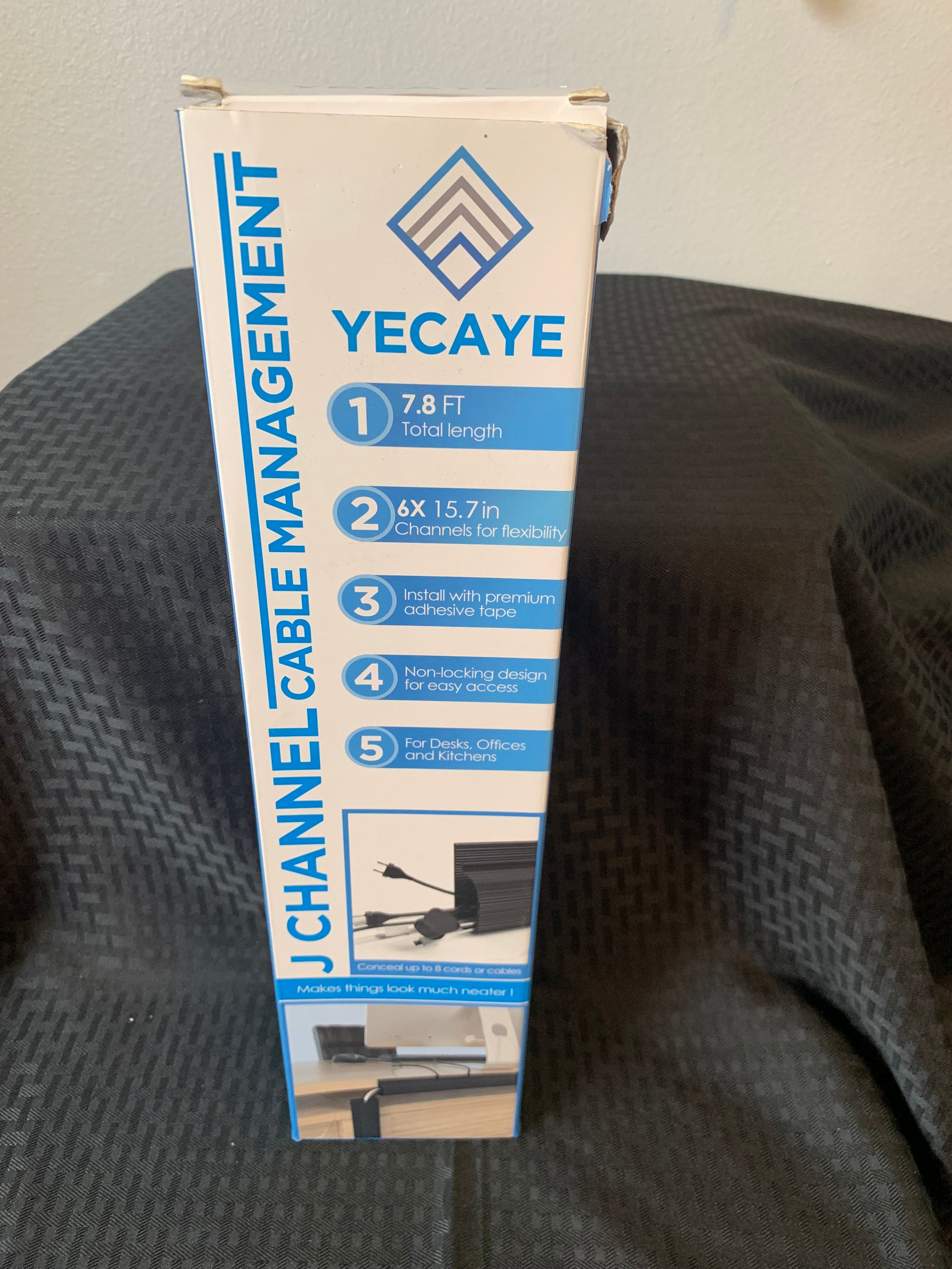 Yecaye J Channel Cable Management NIB 7.8 Ft Total Length 