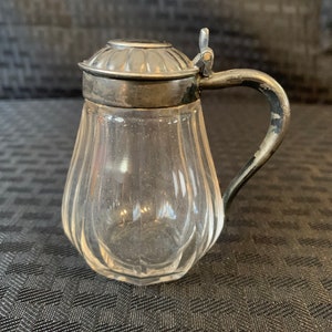 Vintage Glass Lidded Mustard or Mayo Jar