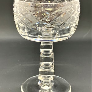RARE to Find Rock Sharpe Pattern 1001-5 Squares on Low Champagne / Sherbet Stem 1930s