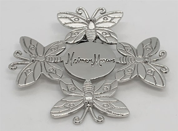 Vintage Neiman Marcus Silvertone Butterfly Scarf … - image 10