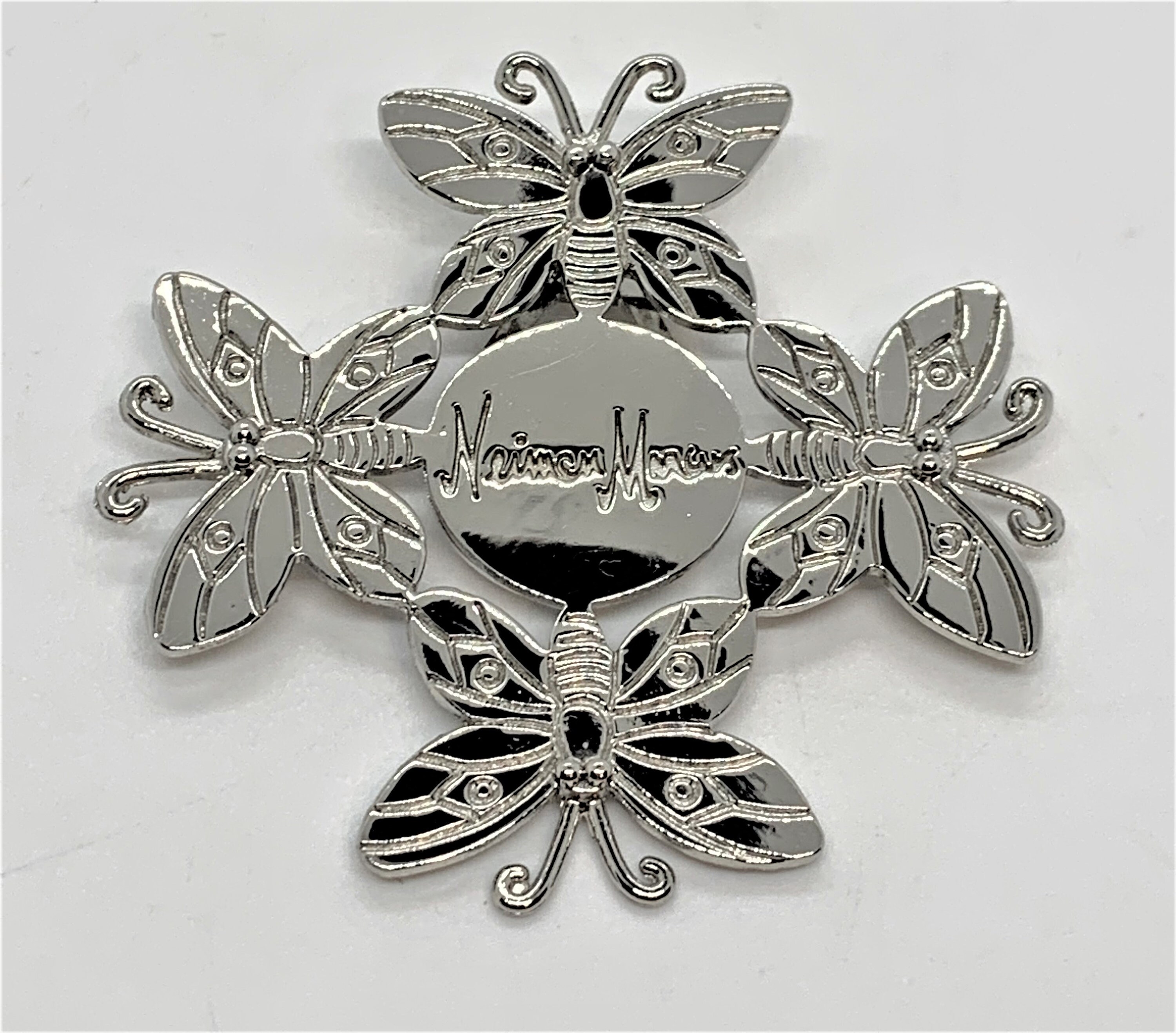Vintage Scarf Clip Emilia Castillo Silver Christmas Tree Butterfly Neiman Marcus Neiman Marcus Designer Emilia Castillo Silver Butterfly Gift  main image 4