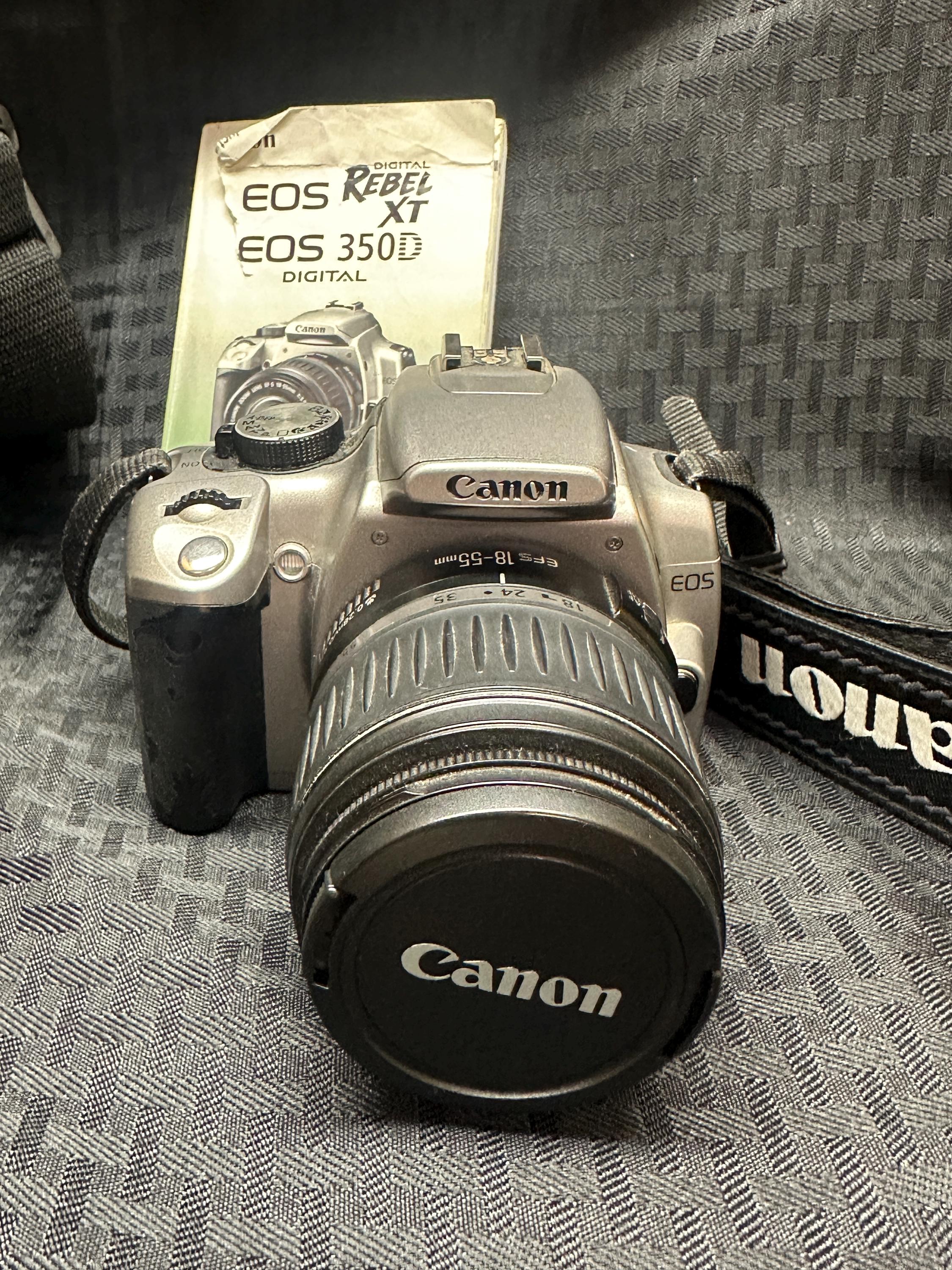 Canon EOS Rebel XT Digital Camera, Lens, Manual, More