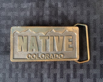 Vintage Spec Cast Belt Buckle Bronze Color NATIVE Colorado