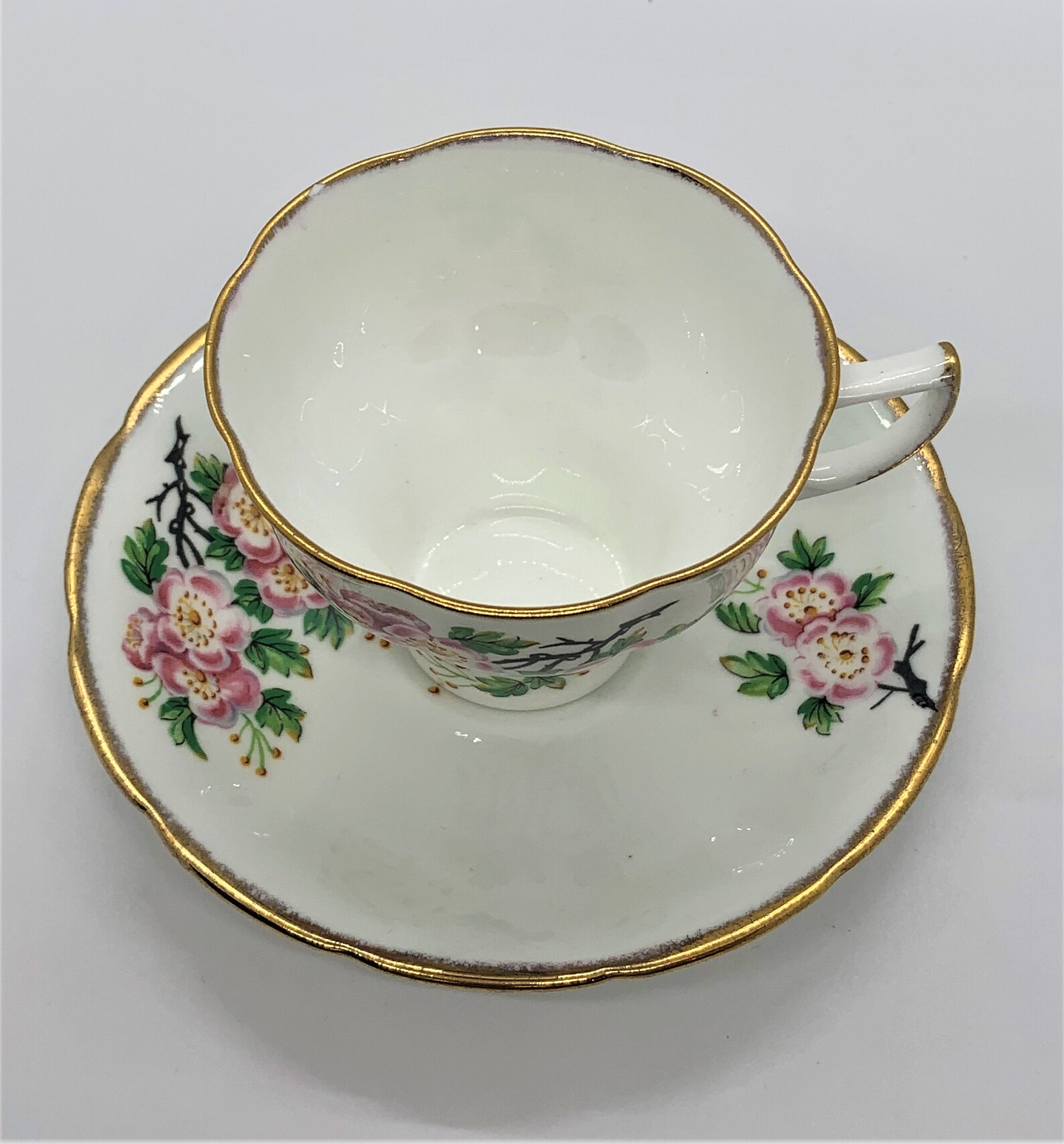 Vintage Jason Bone China England Tea Cup and Saucer Pink - Etsy