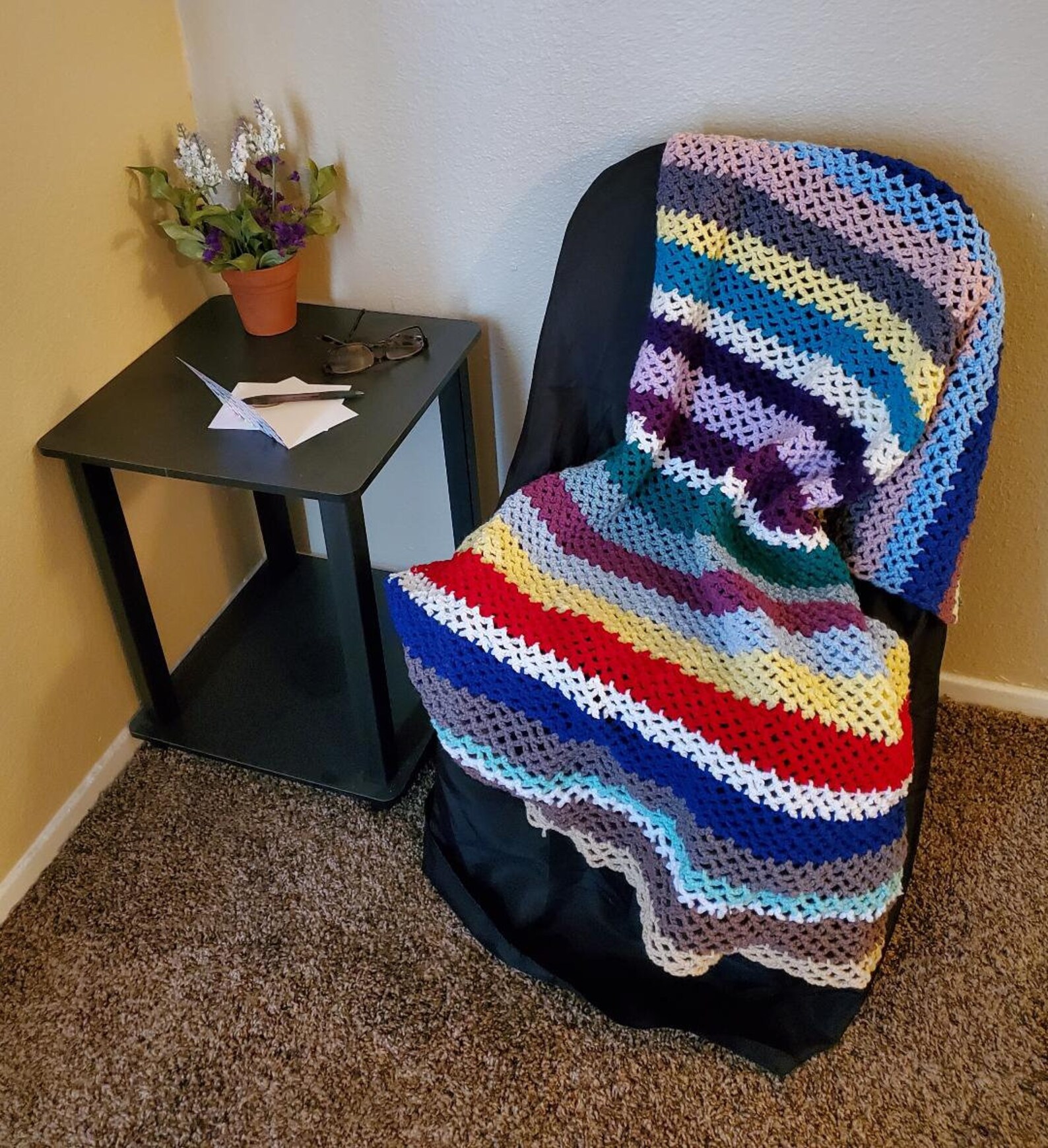 Hand crocheted wheelchair laprobe small lap blanket Etsy