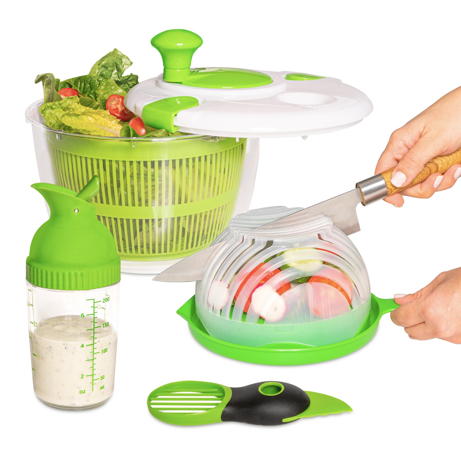 4 Piece Salad Maker Salad Spinner Avocado Slicer Etsy