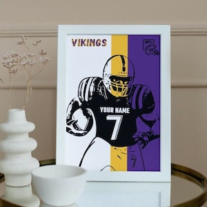 Christmas gifts for him |Minnesota Vikings Custom Poster , NFL wall Art, Minimalist, Digital Download