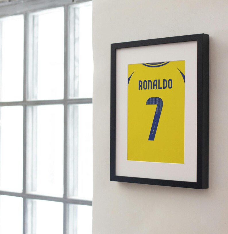 Ronaldo 7 Al-Nassr FC Jersey Poster: Retro Football Shirt Print (Digital Download png) image 2