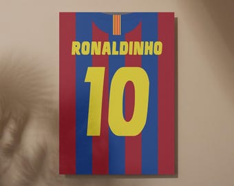 Ronaldinho Barcelona Jersey Poster: Retro Football Print (Digital Download)