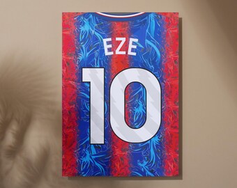 EZE 10 2024/25 Football Shirt Poster: Crystal  Palace Retro Art (Digital Poster)