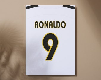 Ronaldo 9 Madrid Classic Jersey inspired  Poster - Retro Football Print (Digital Download)